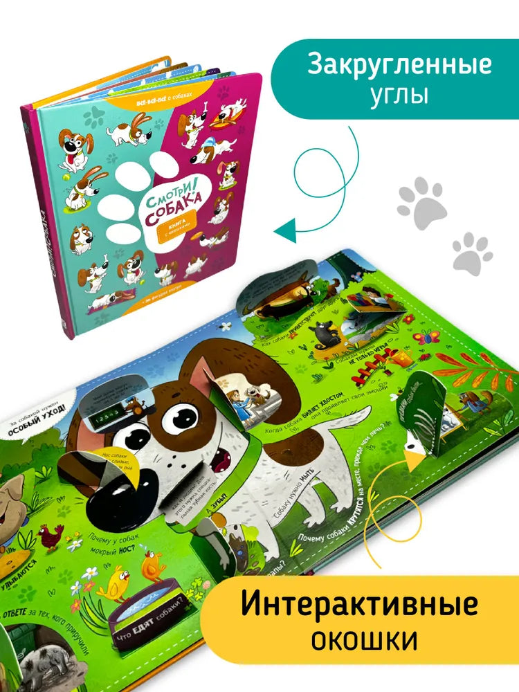 Смотри! Собака. Книга с окошками.