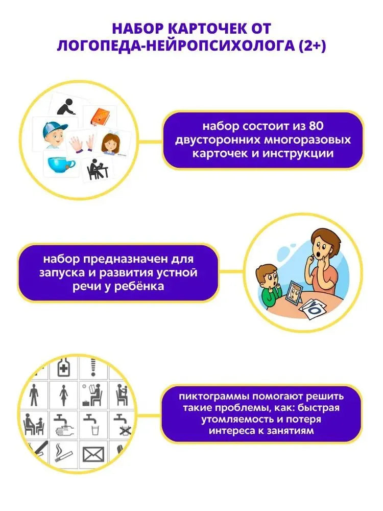 Асборн - карточки. Запускаем речь с нейропсихологом 2+. 80 карточек