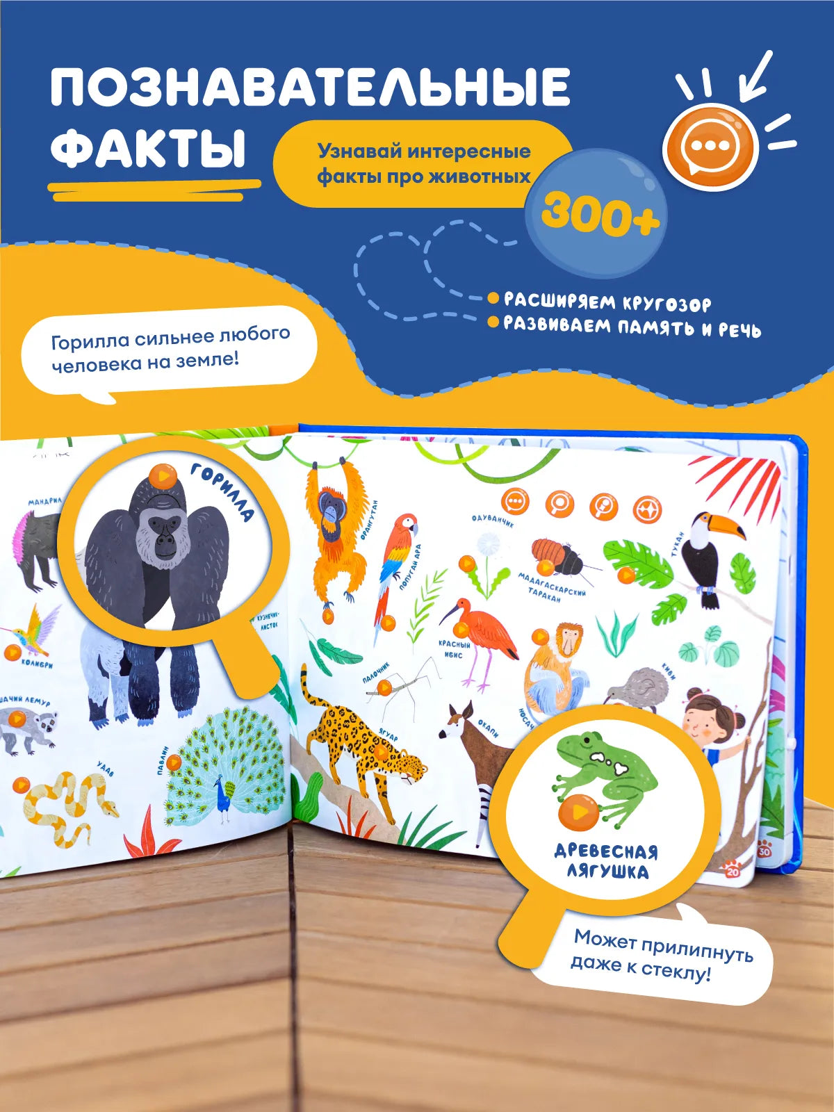 Интерактивная книга Fingerbook «Какие бывают животные»