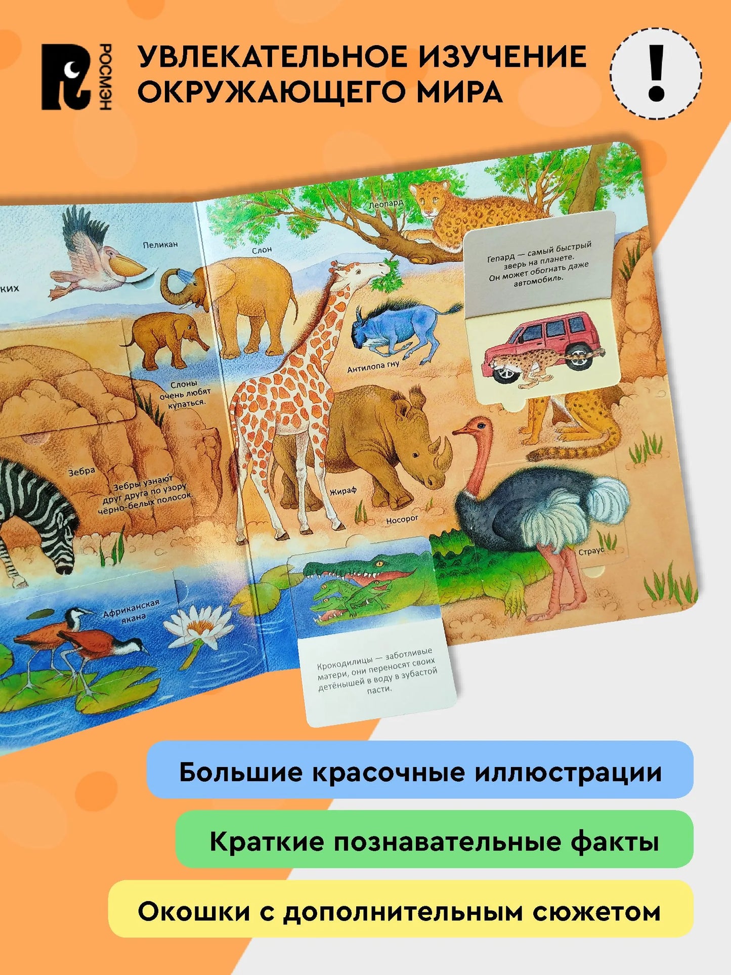 Удивительные животные. Энциклопедия с окошками