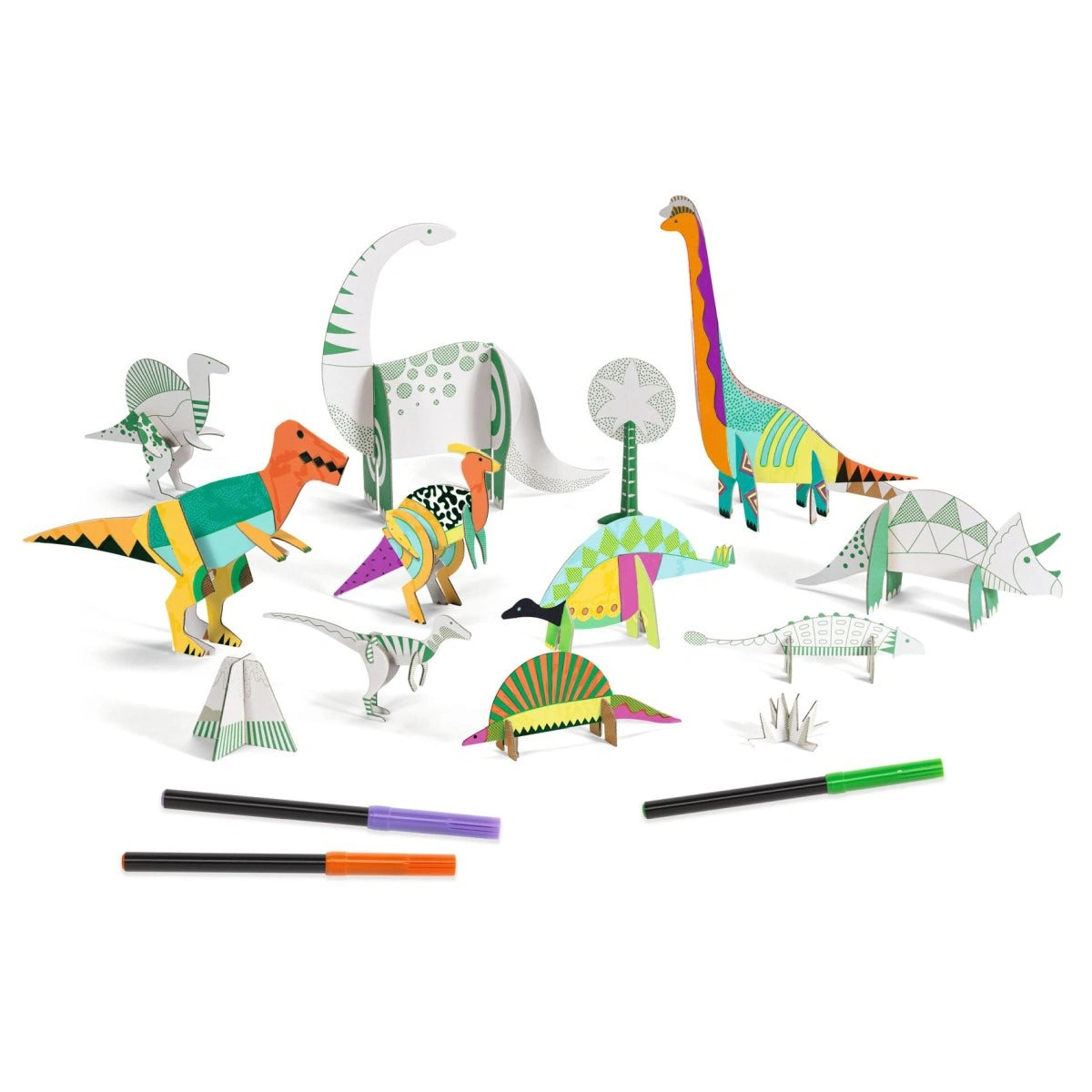 Malen und Stecken: Dinosaurier