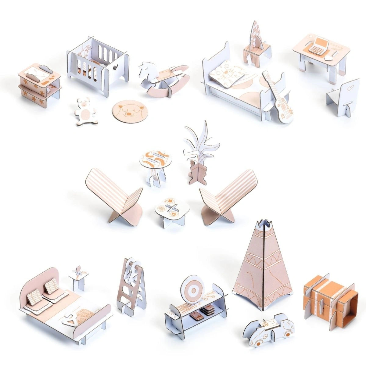 Malen und Stecken: Puppenhaus