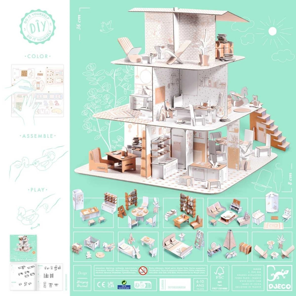 Malen und Stecken: Puppenhaus