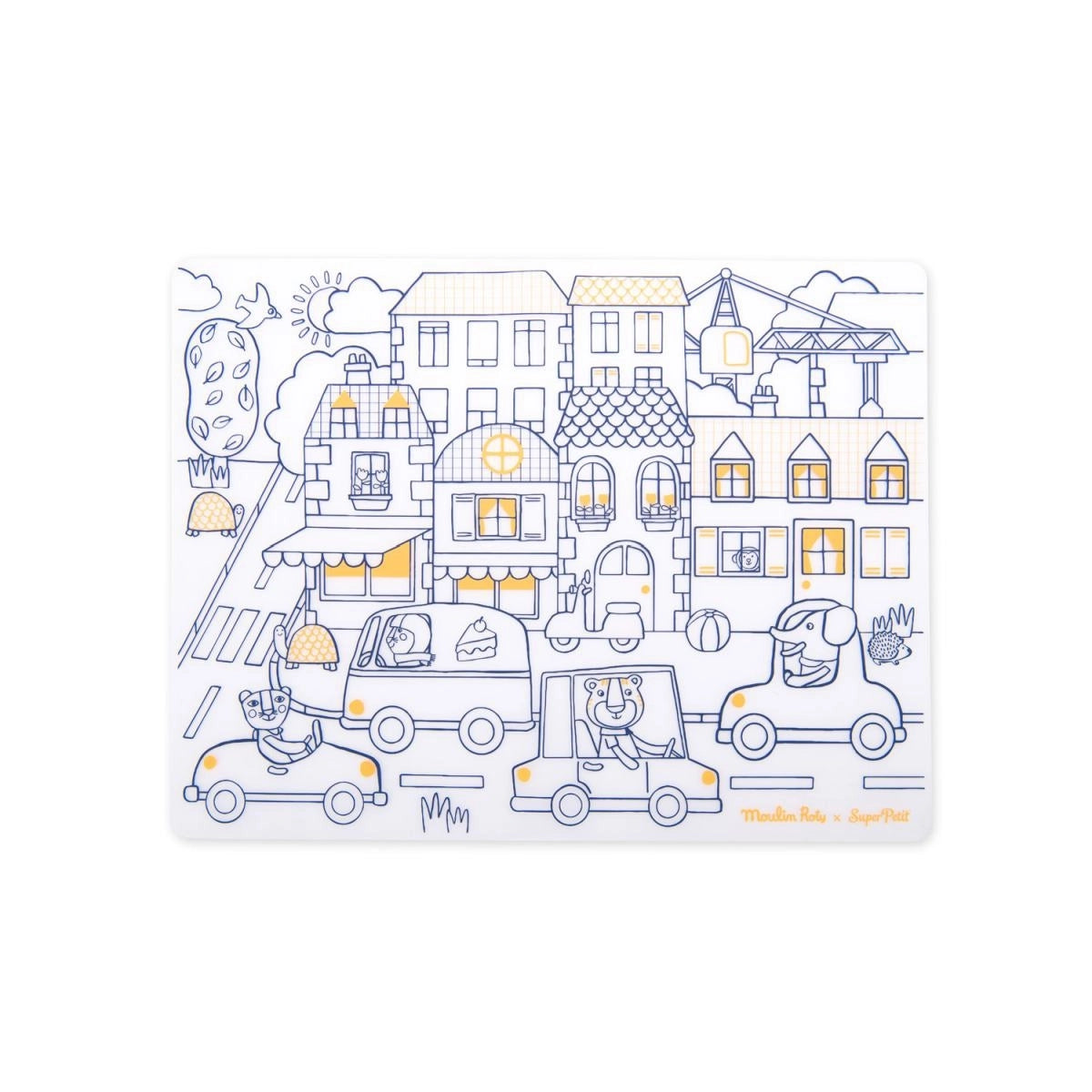 Popipop Tischset + 5 abwaschbare Filzstifte