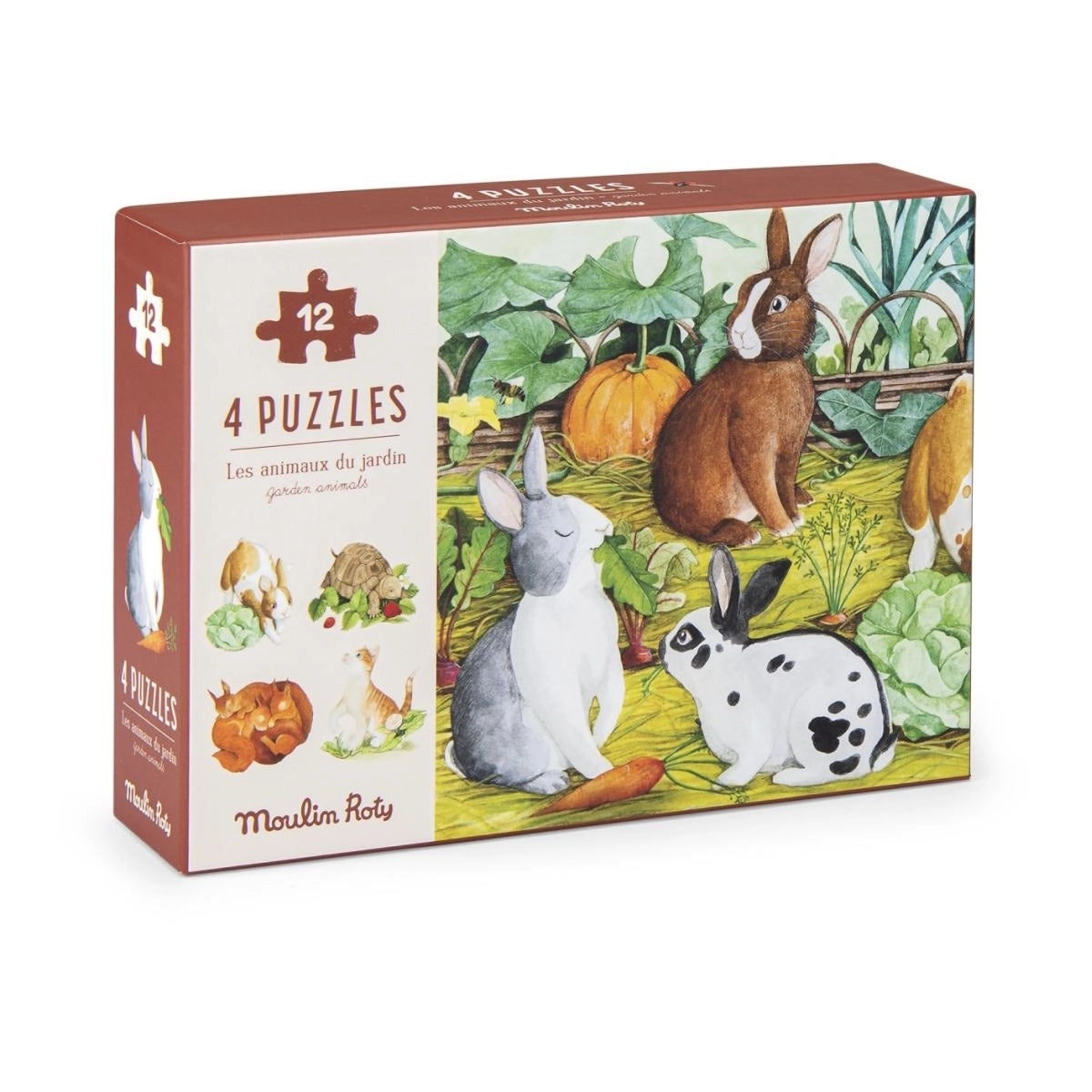 4 Mini Puzzle Tiere (4 x 12 Teile)