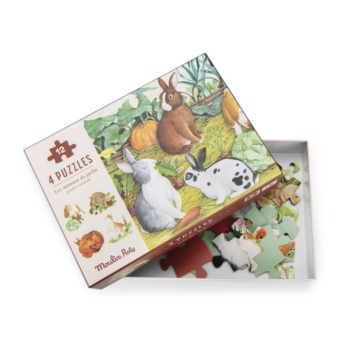 4 Mini Puzzle Tiere (4 x 12 Teile)